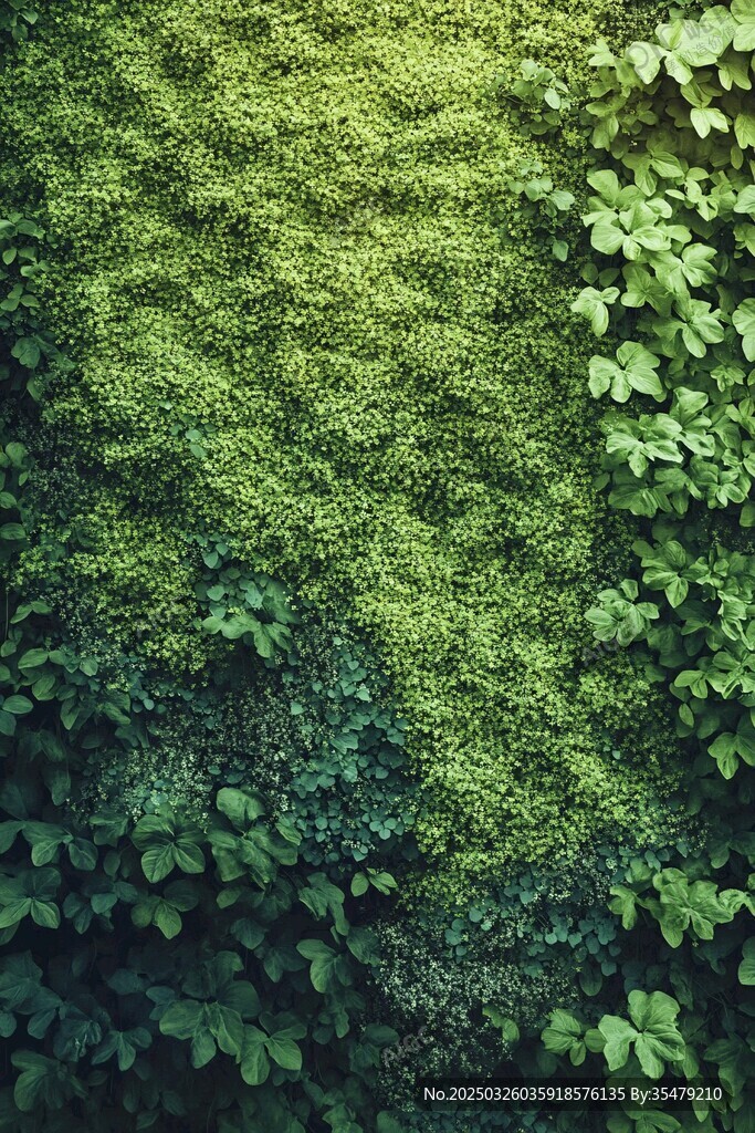 绿意盎然的植物墙景观
