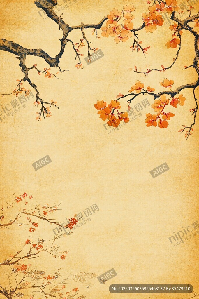 古风杏花背景图