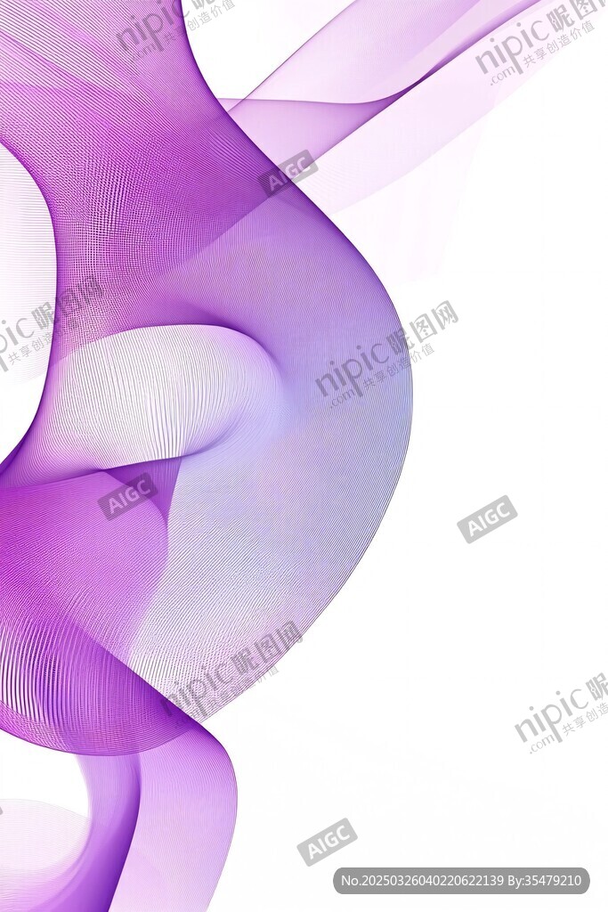 梦幻紫色飘带抽象艺术图