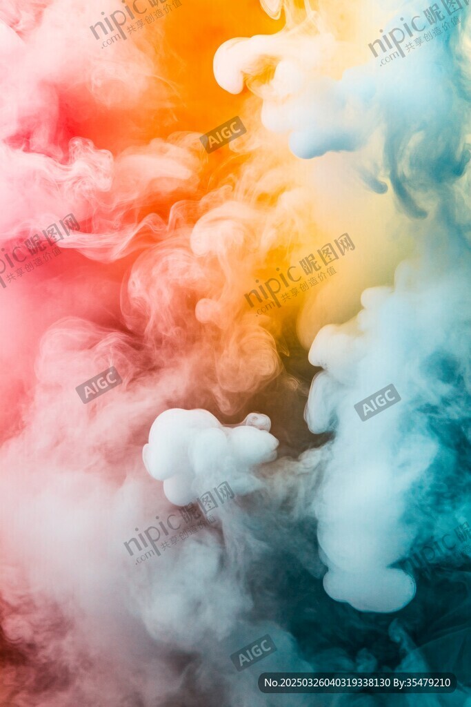 梦幻多彩烟雾背景画面