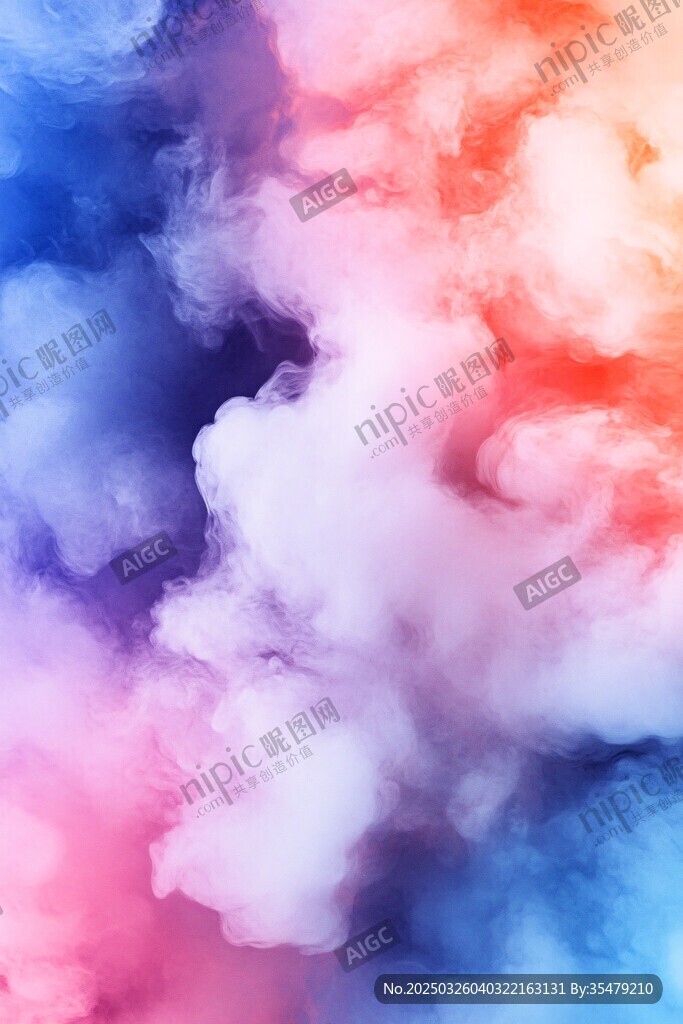 梦幻多彩云雾背景图