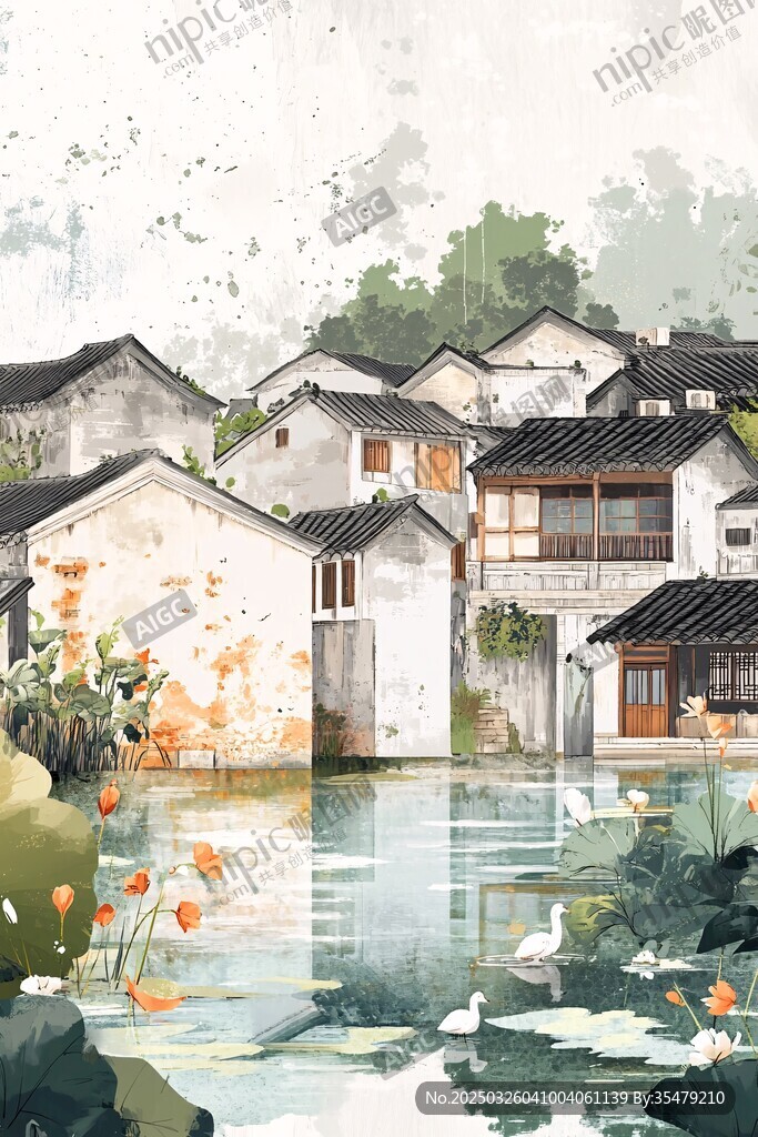 江南水乡古村落诗意景致
