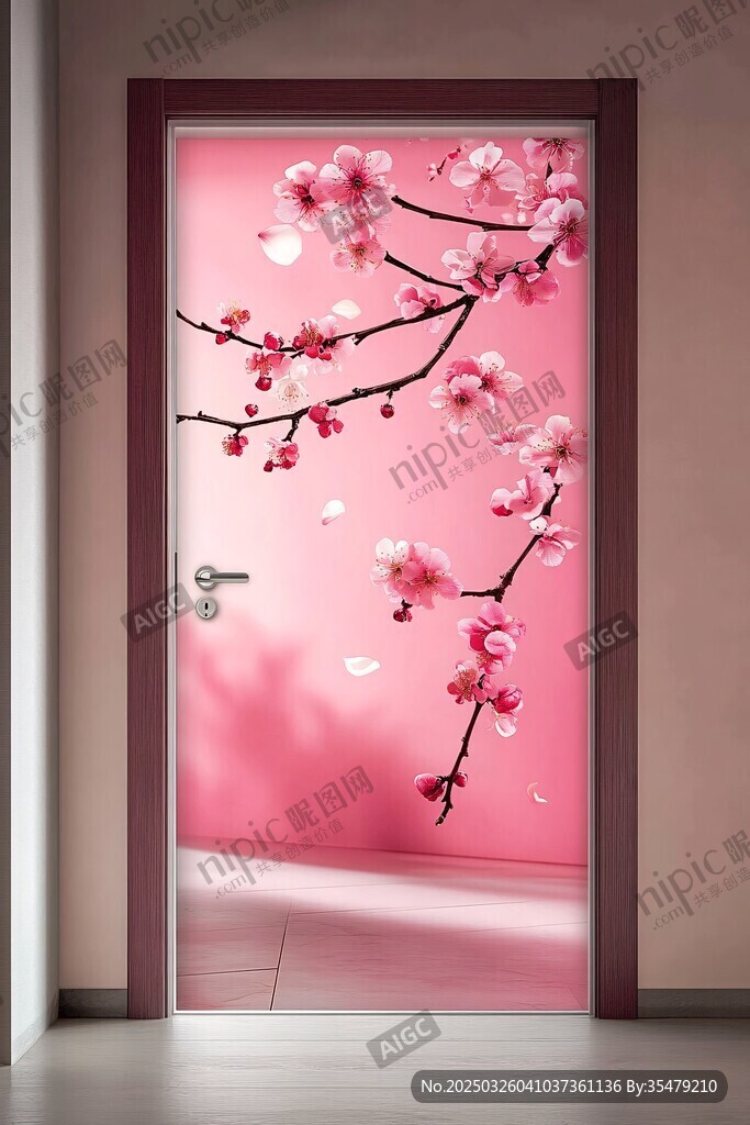 粉色桃花门饰 浪漫唯美