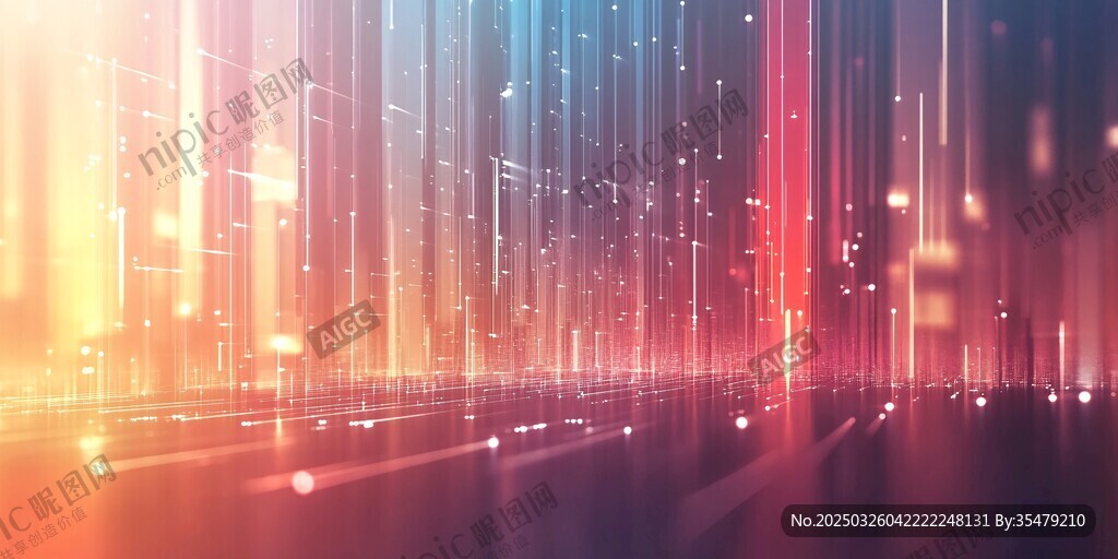 炫彩科技感数字光线背景