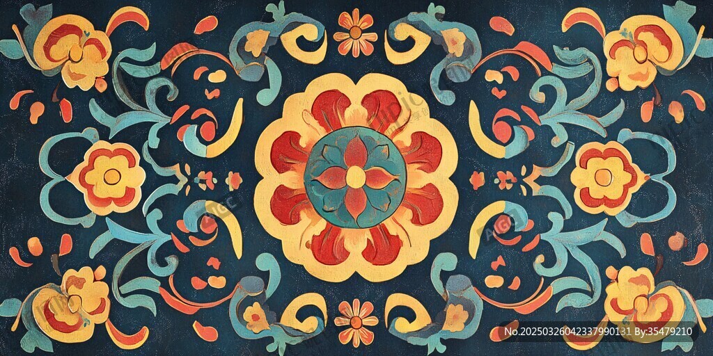 古典中式花卉纹样图案