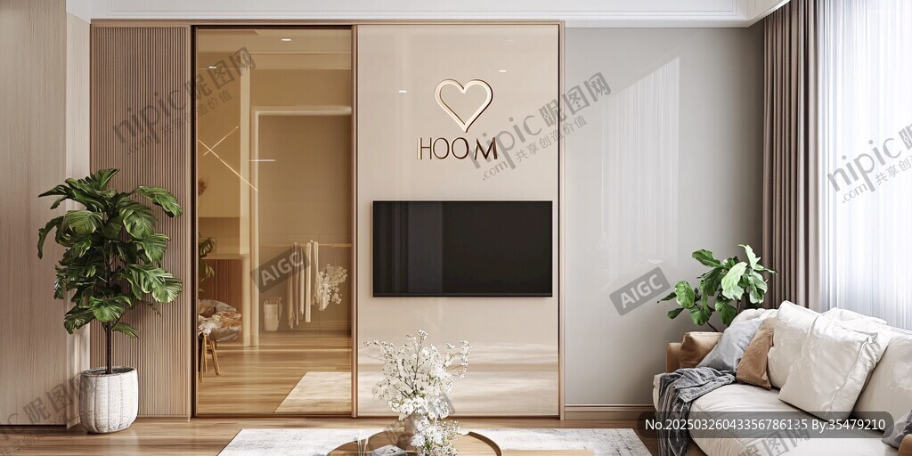 简约温馨客厅与衣柜设计