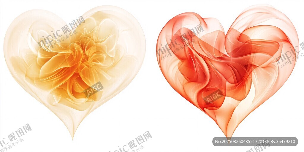 双心幻彩花朵艺术图像