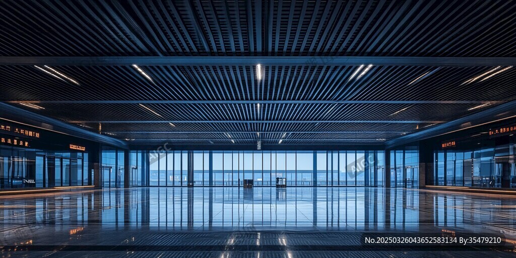 现代空旷室内空间场景