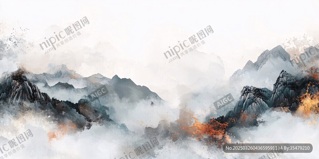 水墨山水间的缥缈意境