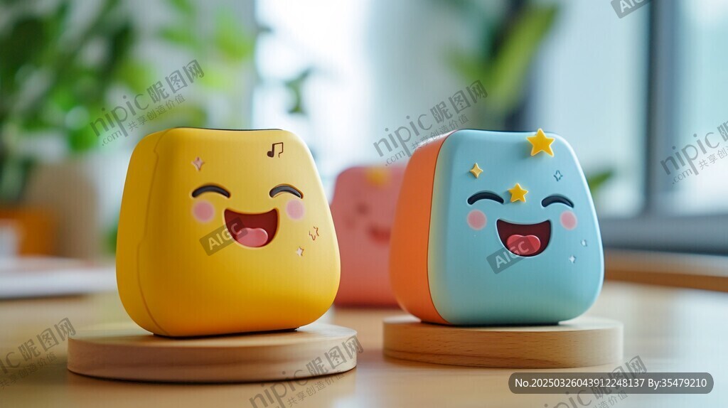 可爱表情小音箱摆件