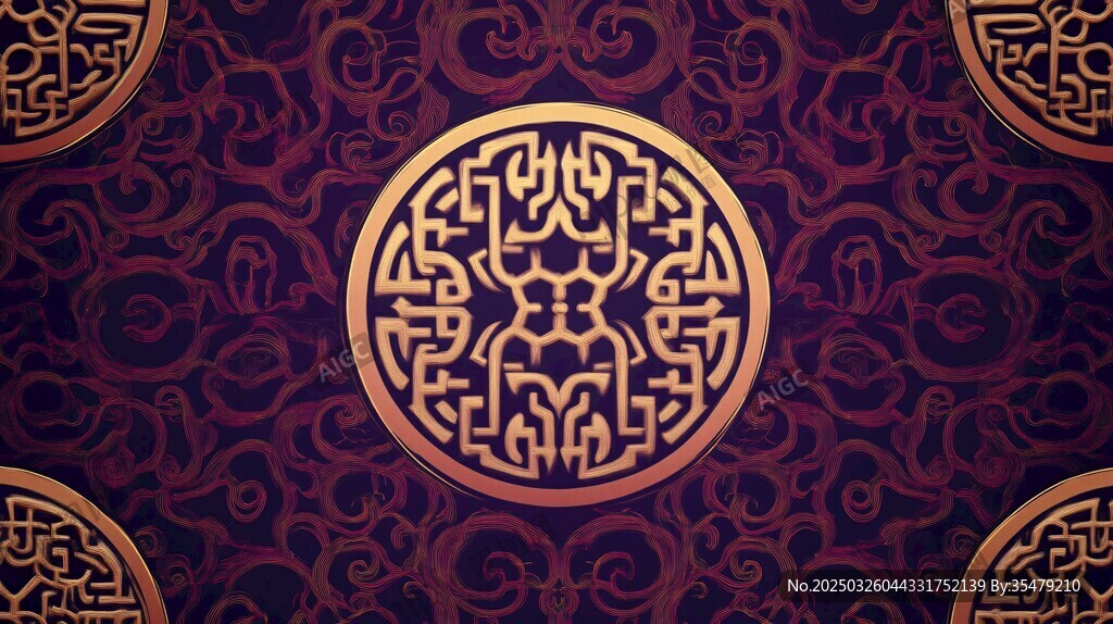 中式古典花纹紫色背景图案