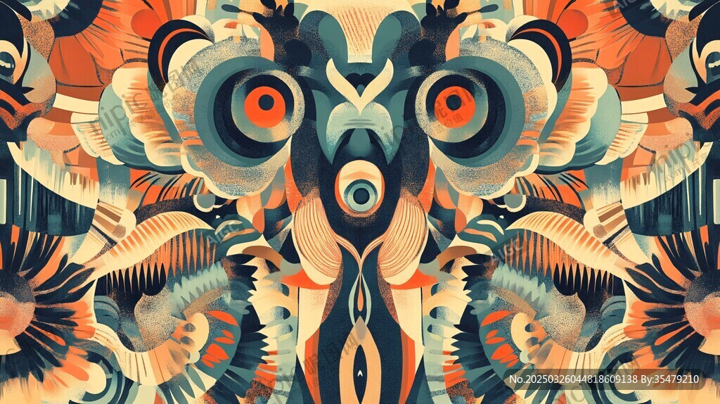 奇幻抽象动物图案艺术作品