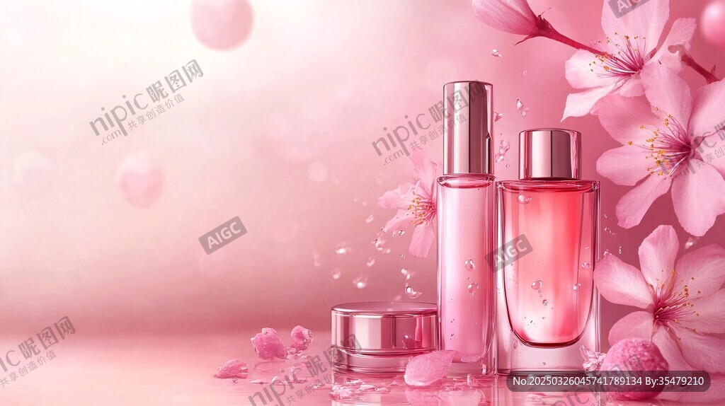 粉色系浪漫樱花美妆产品
