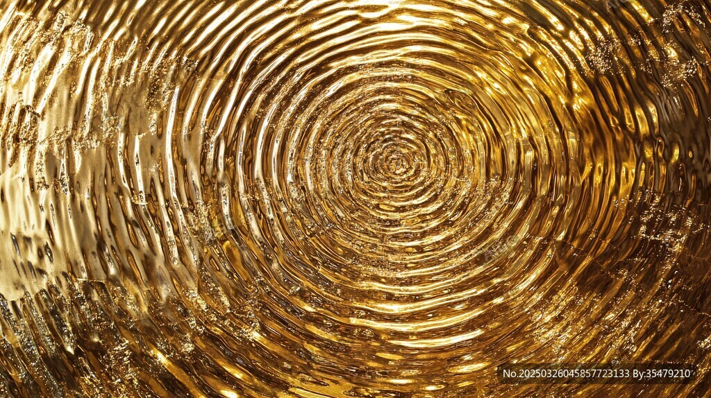 金色涟漪纹理抽象背景图
