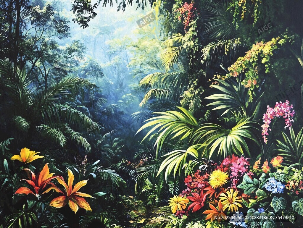 梦幻热带丛林花卉景观