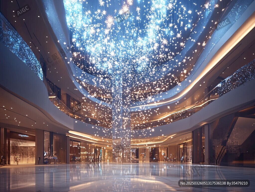 梦幻星空般的商场室内景观