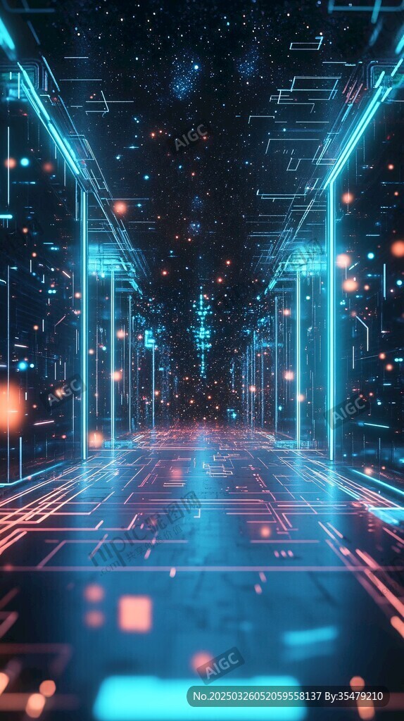 未来科技感的虚拟数字通道