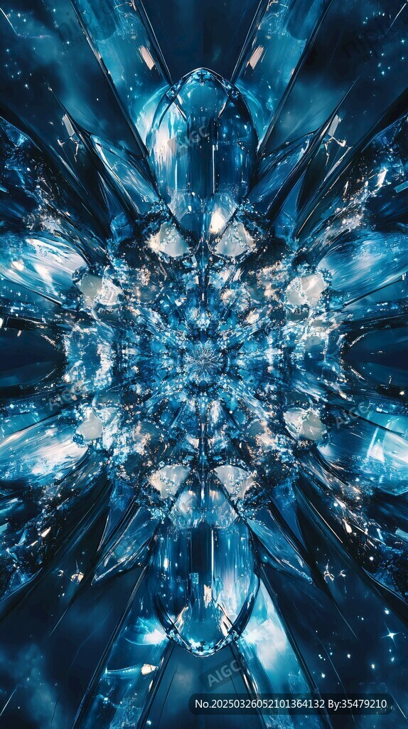 蓝色璀璨水晶抽象图案