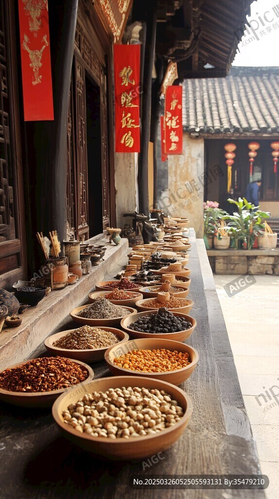 古巷中的传统香料陈列