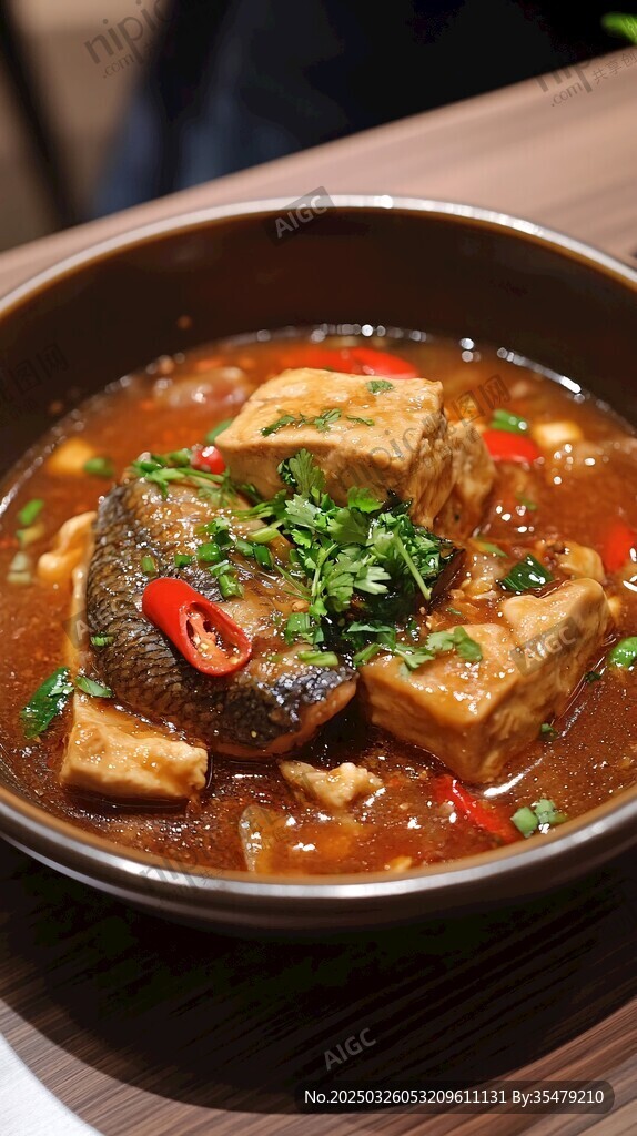 红烧豆腐炖鱼块美味诱人