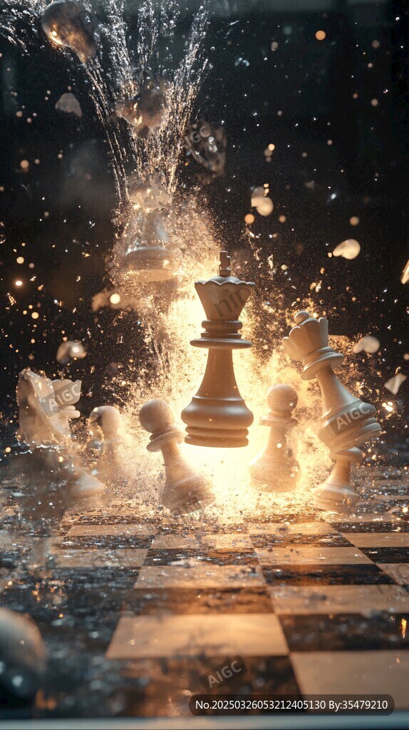 棋子炸裂瞬间的奇幻棋局