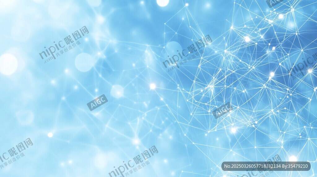 梦幻蓝色科技感线条背景