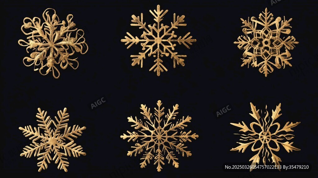 金色雪花图案设计集合