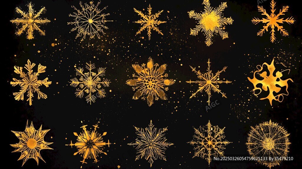 金色雪花图案集合