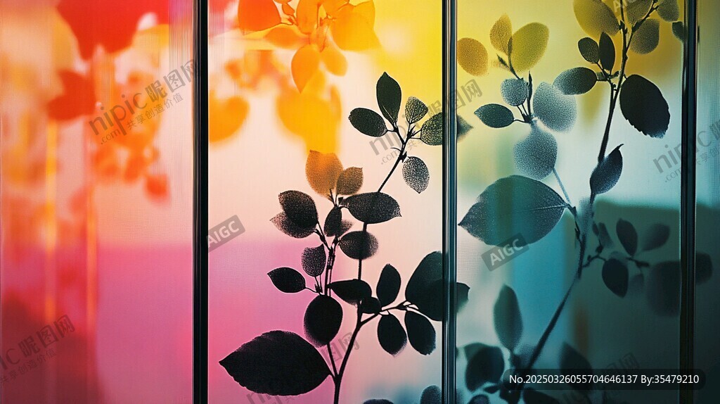 窗边花叶的梦幻光影