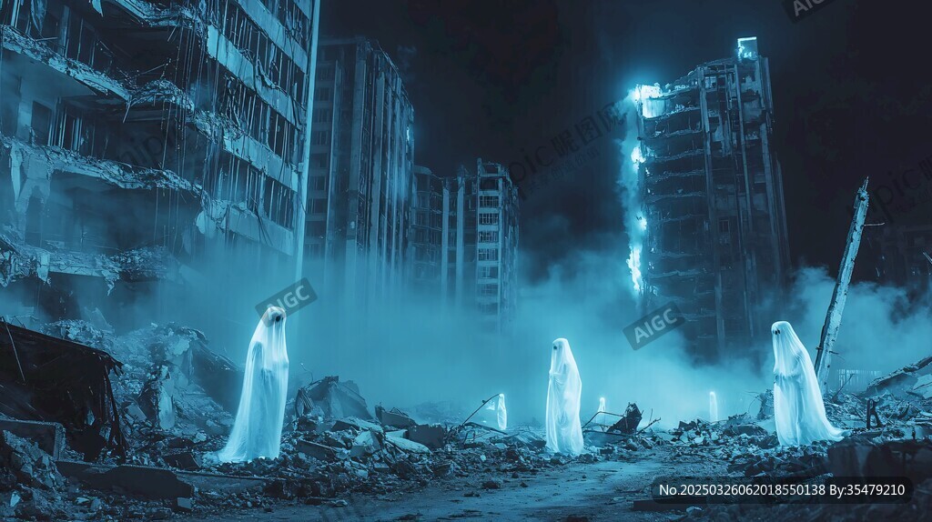 废墟中的幽灵奇幻景象