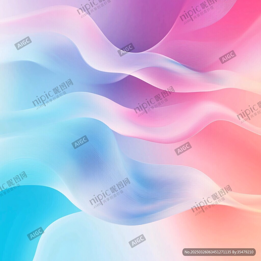 梦幻渐变流体波浪背景图