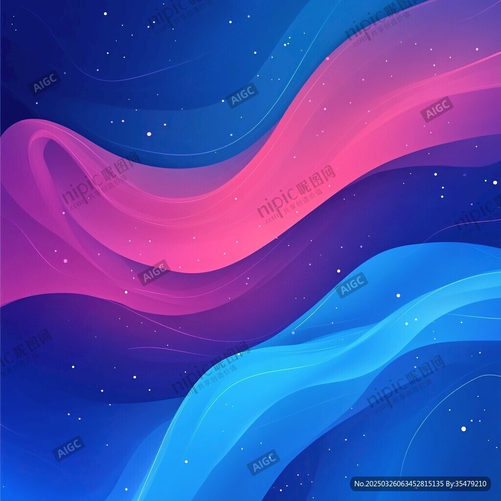 梦幻渐变星空波浪背景图