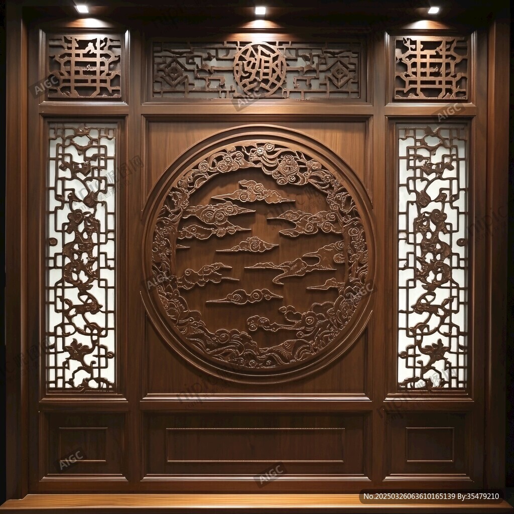 中式木雕屏风 古典艺术之美