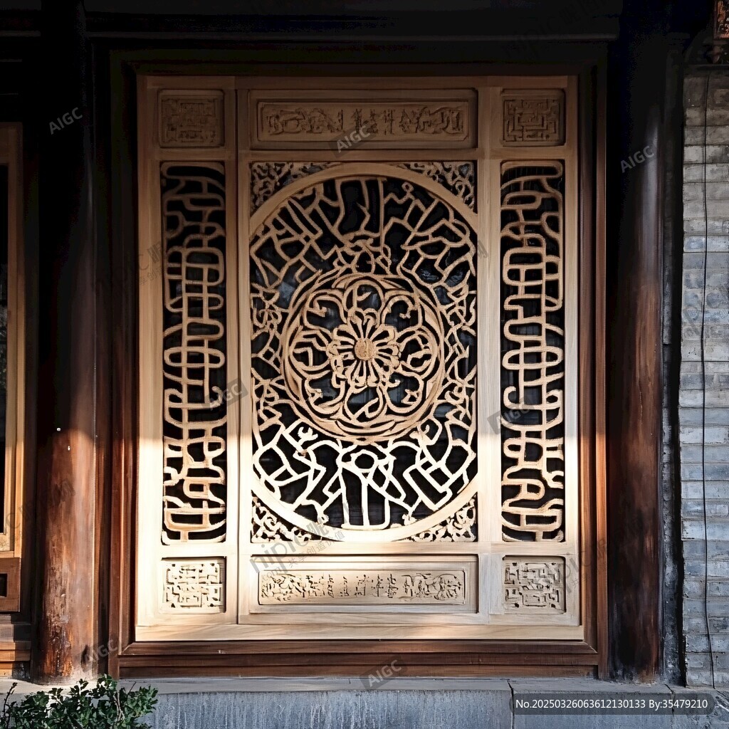中式木雕窗棂 古韵之美