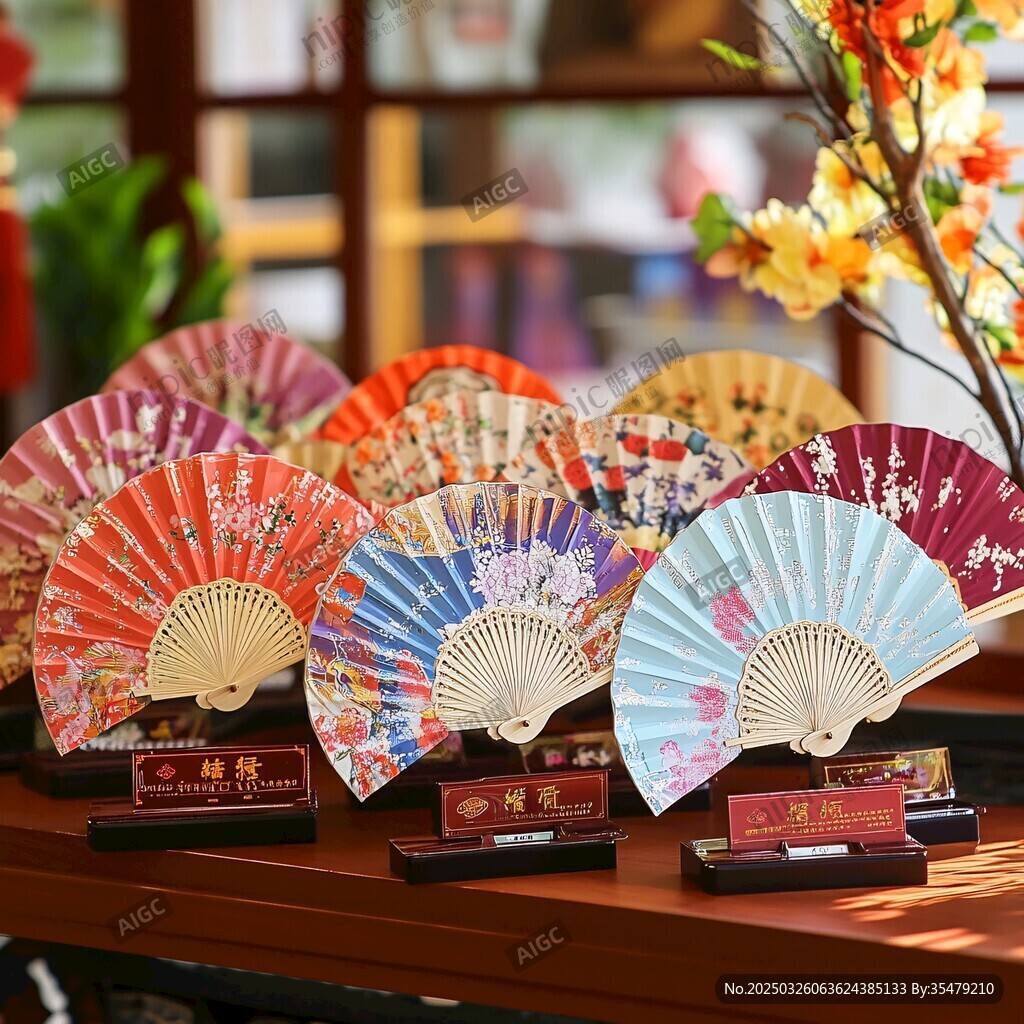 精美中式折扇展示