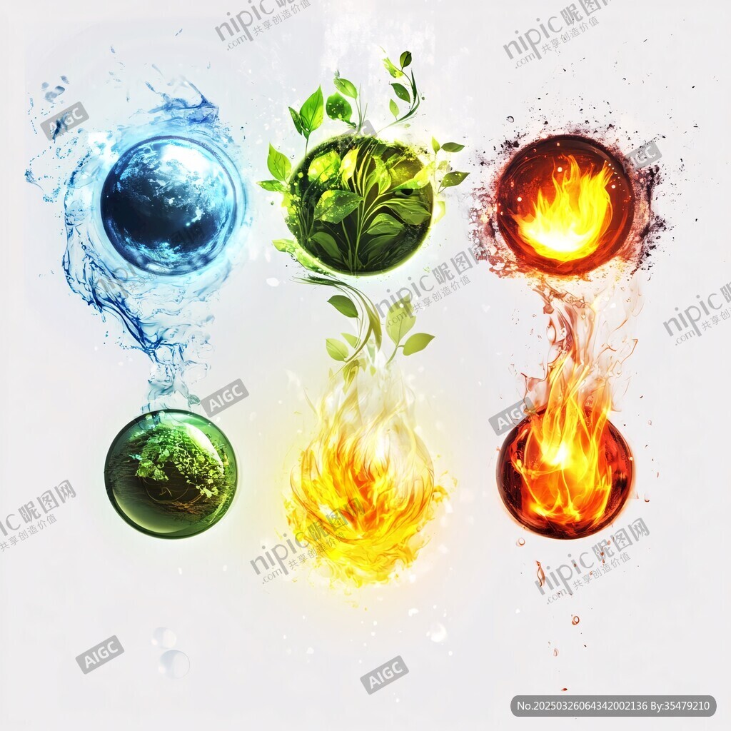 元素之力 水火绿植的奇幻组合