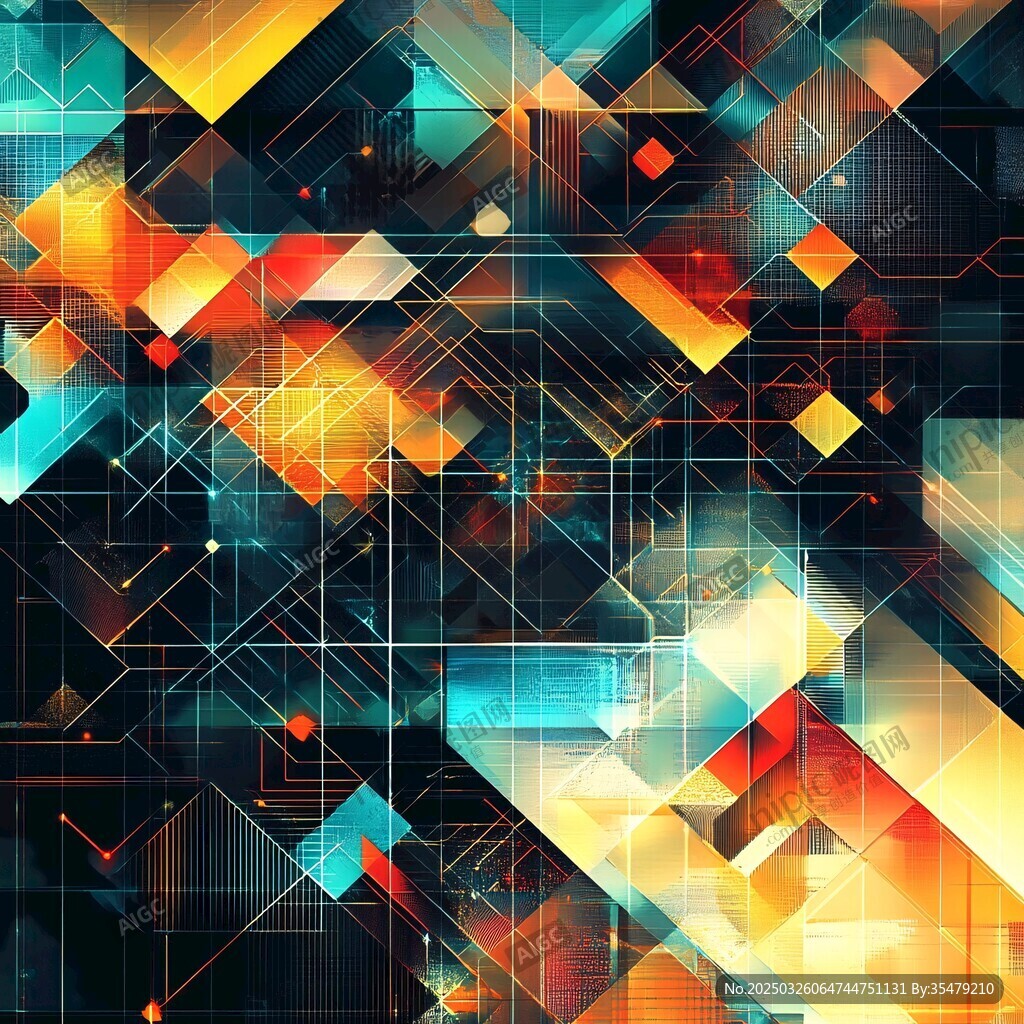 几何炫彩抽象艺术背景图