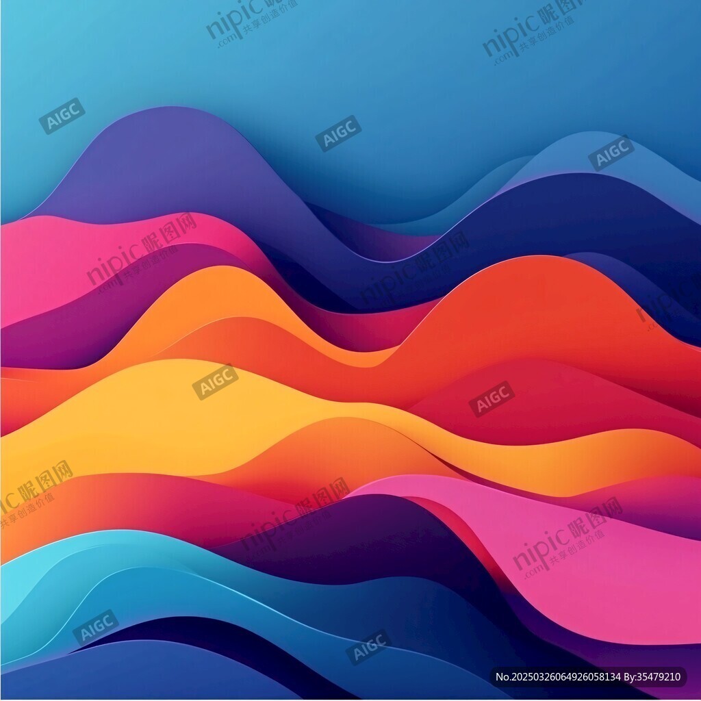 绚丽多彩波浪形抽象背景