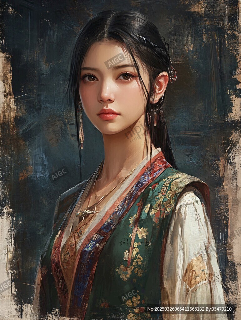 古风女子典雅扮相肖像