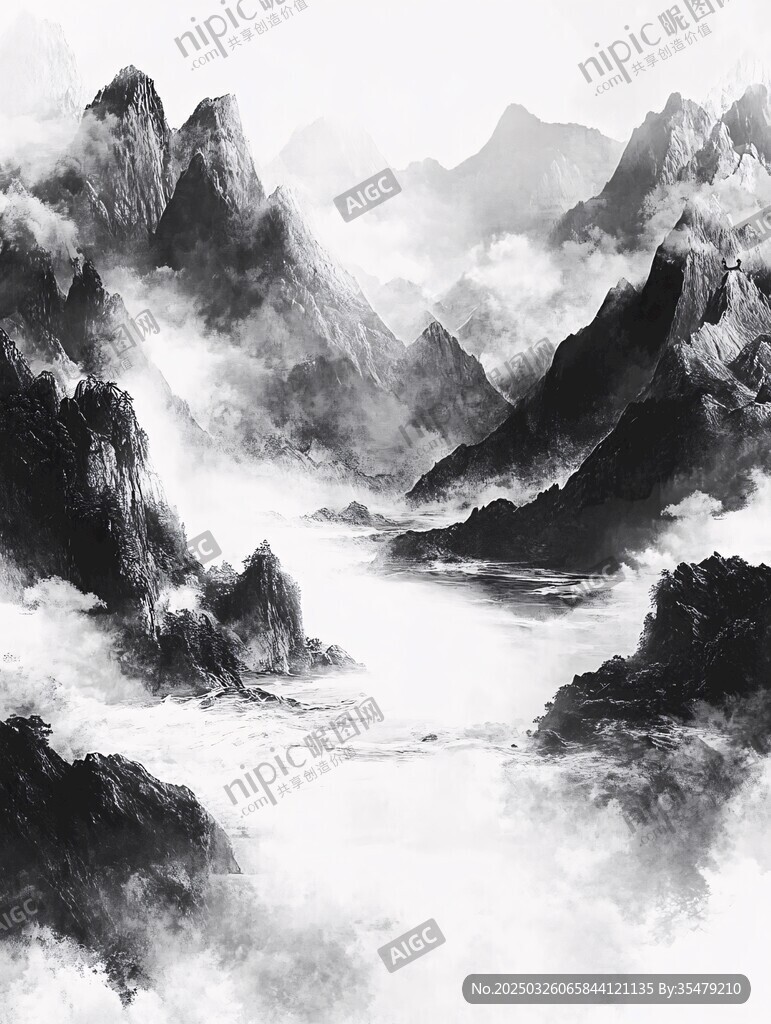 水墨山水意境图