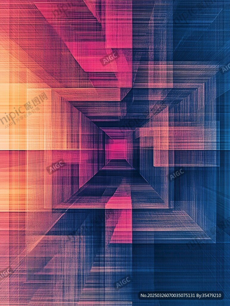 梦幻几何空间抽象背景图