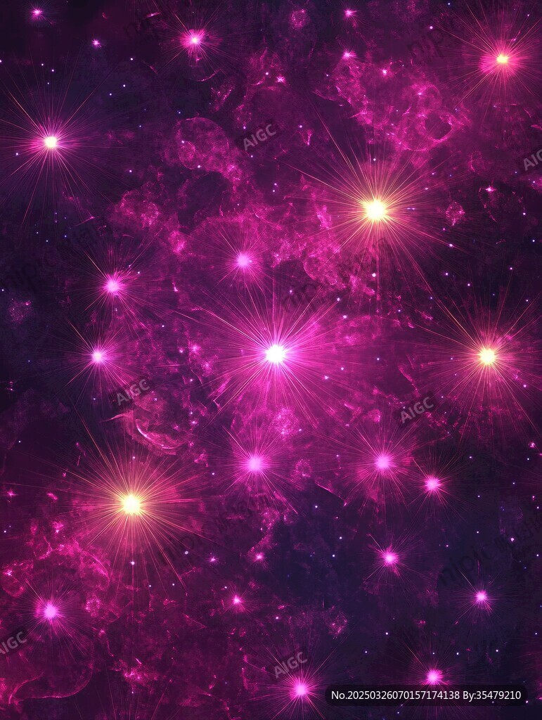 梦幻紫粉星空璀璨景象