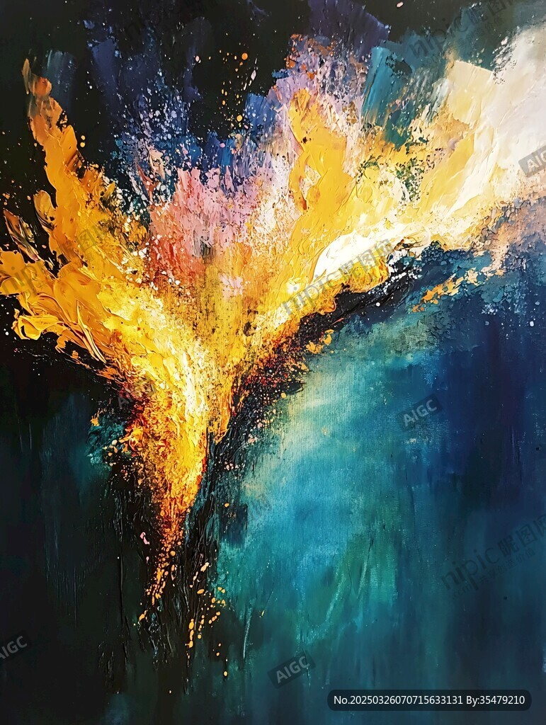 绚丽抽象色彩爆炸艺术画