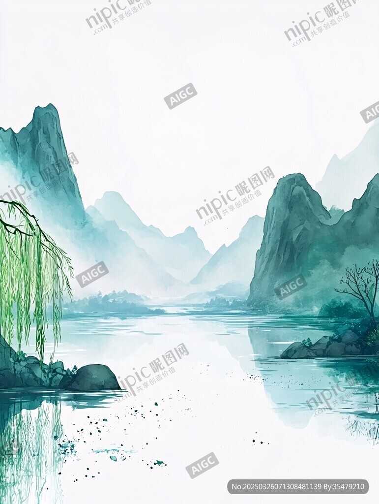 水墨山水间的诗意景致