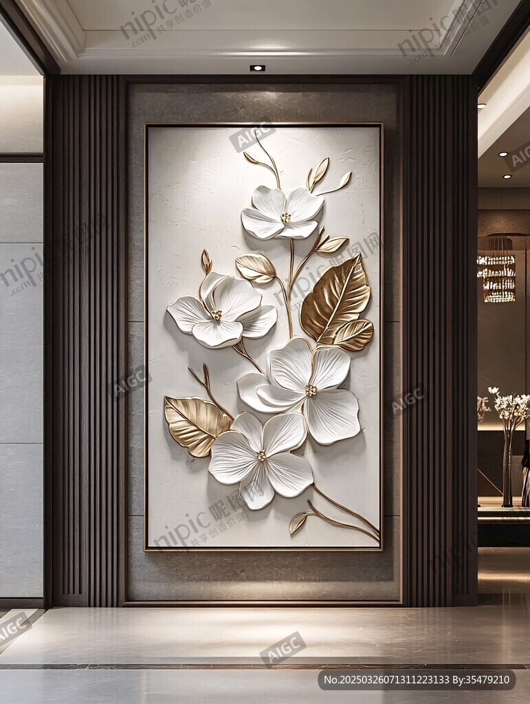 现代简约立体花卉装饰画