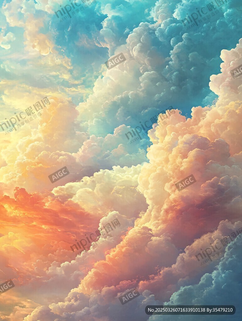 梦幻绚烂天空云朵美景