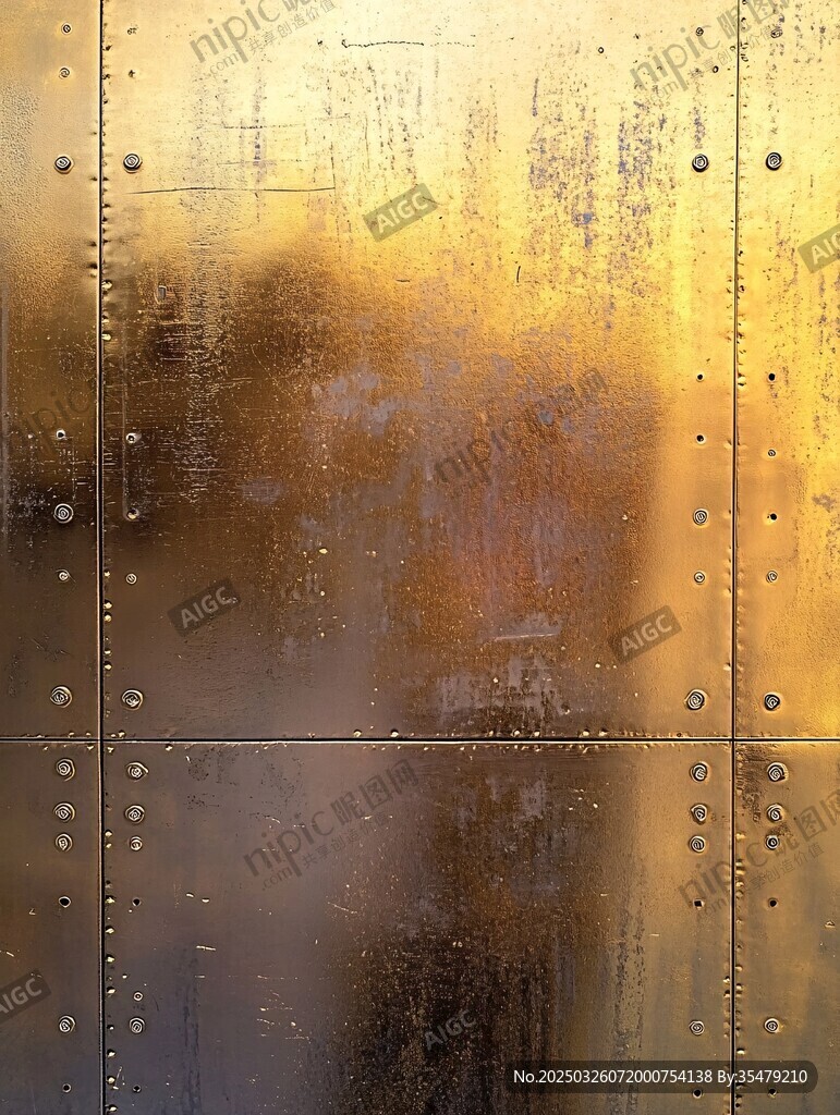 金属质感斑驳铆钉墙面