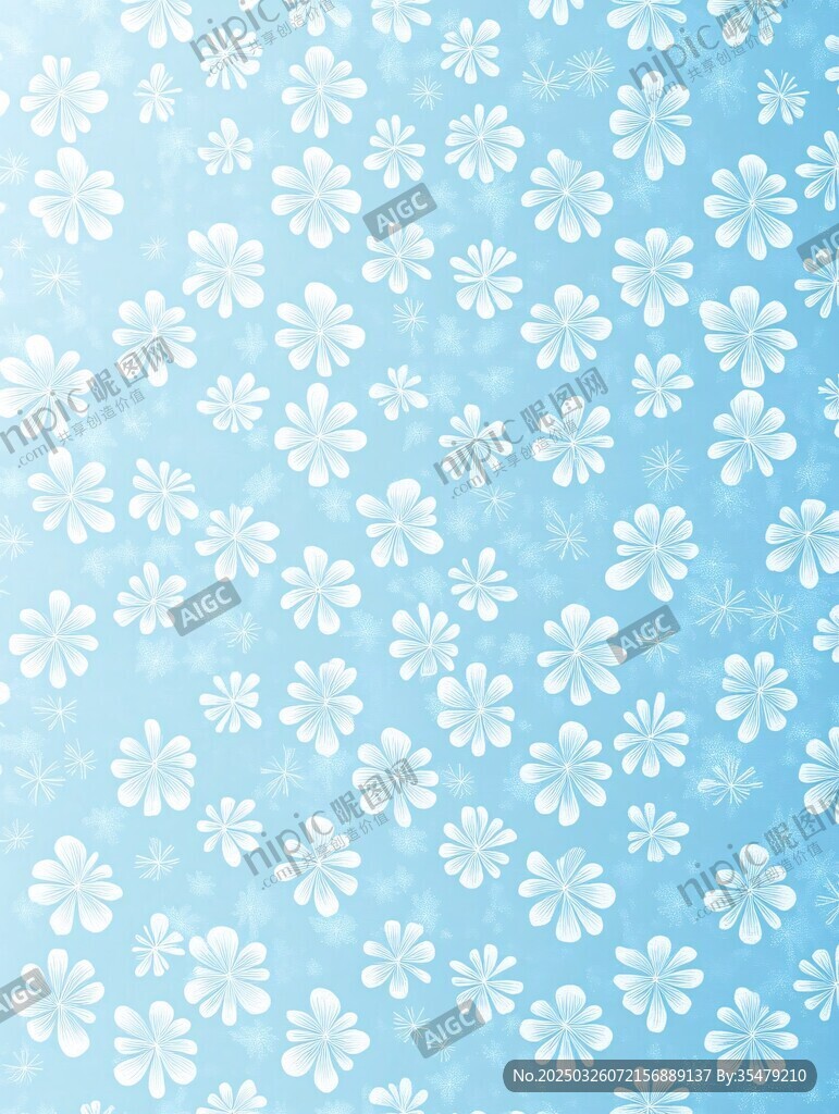 浅蓝色花朵背景图案