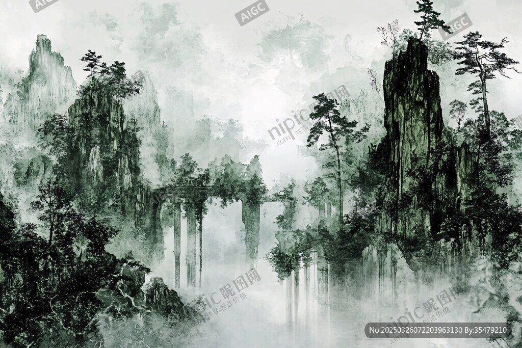 水墨山水意境图