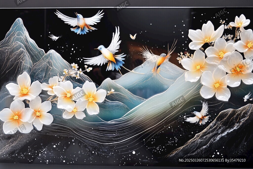 花鸟山水图 灵动自然之美